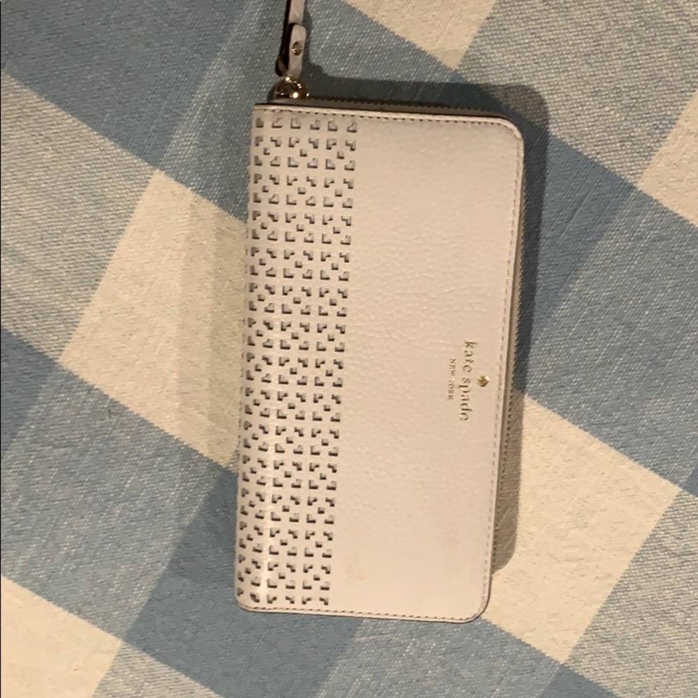 Kate Spade, white, soft leather, wallet